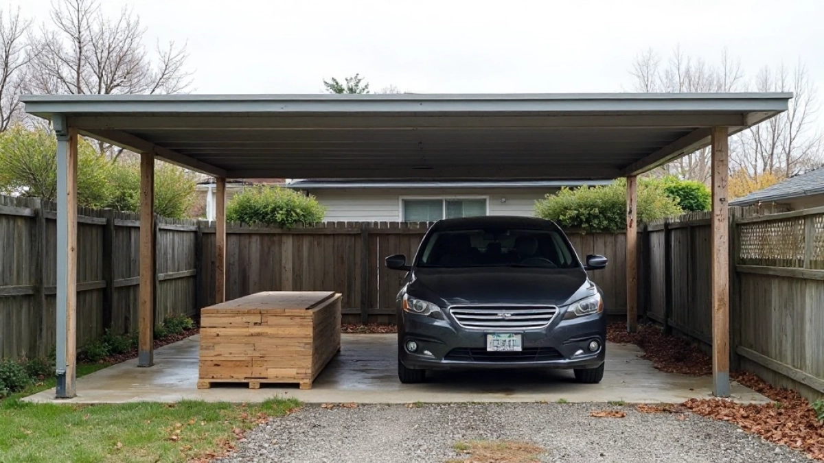 Budowa wiaty garażowej w granicy działki