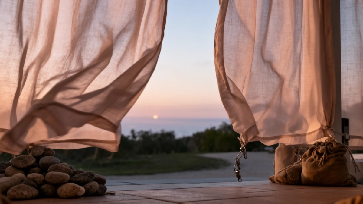 Czym obciążyć zasłony na tarasie