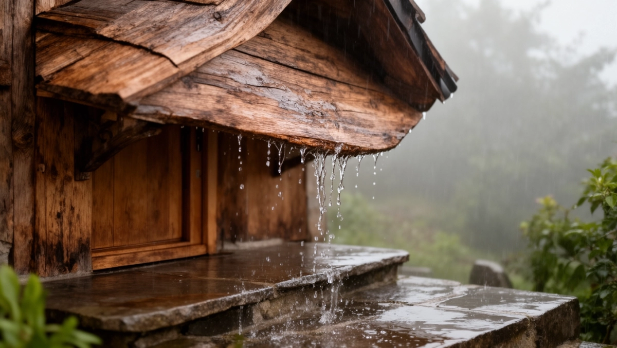 daszek nad drzwi drewniany jednospadowy