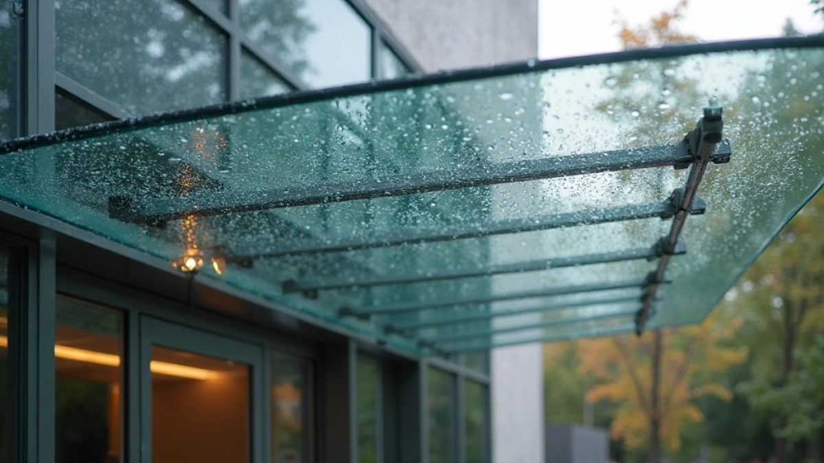 daszek szklany nad drzwi