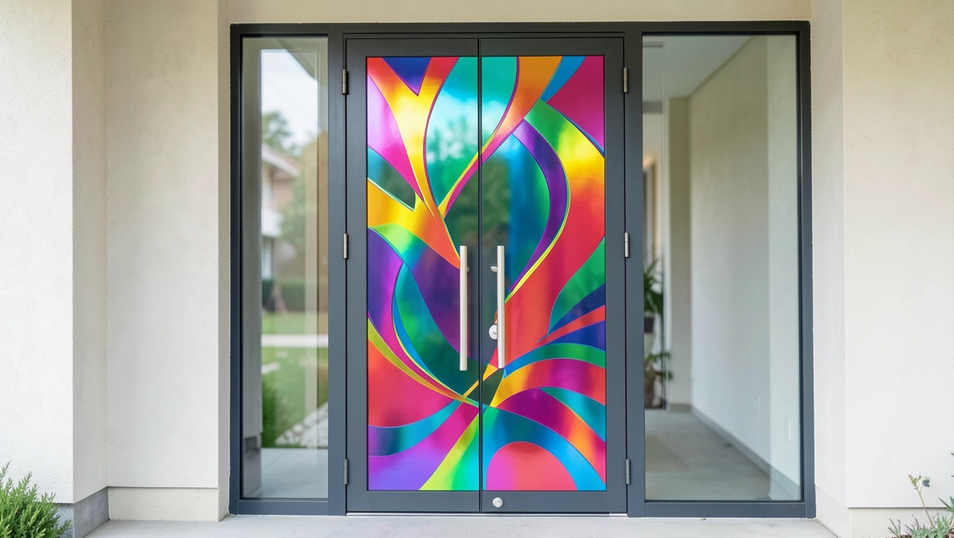 Dekoracyjne oklejanie drzwi szklanych na wymiar