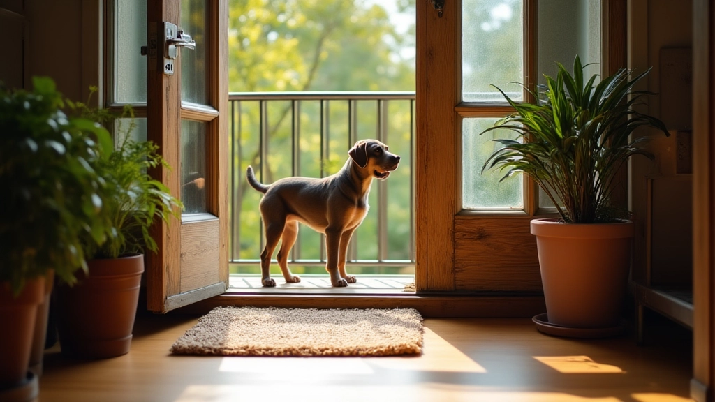 Drzwi balkonowe z wejściem dla psa