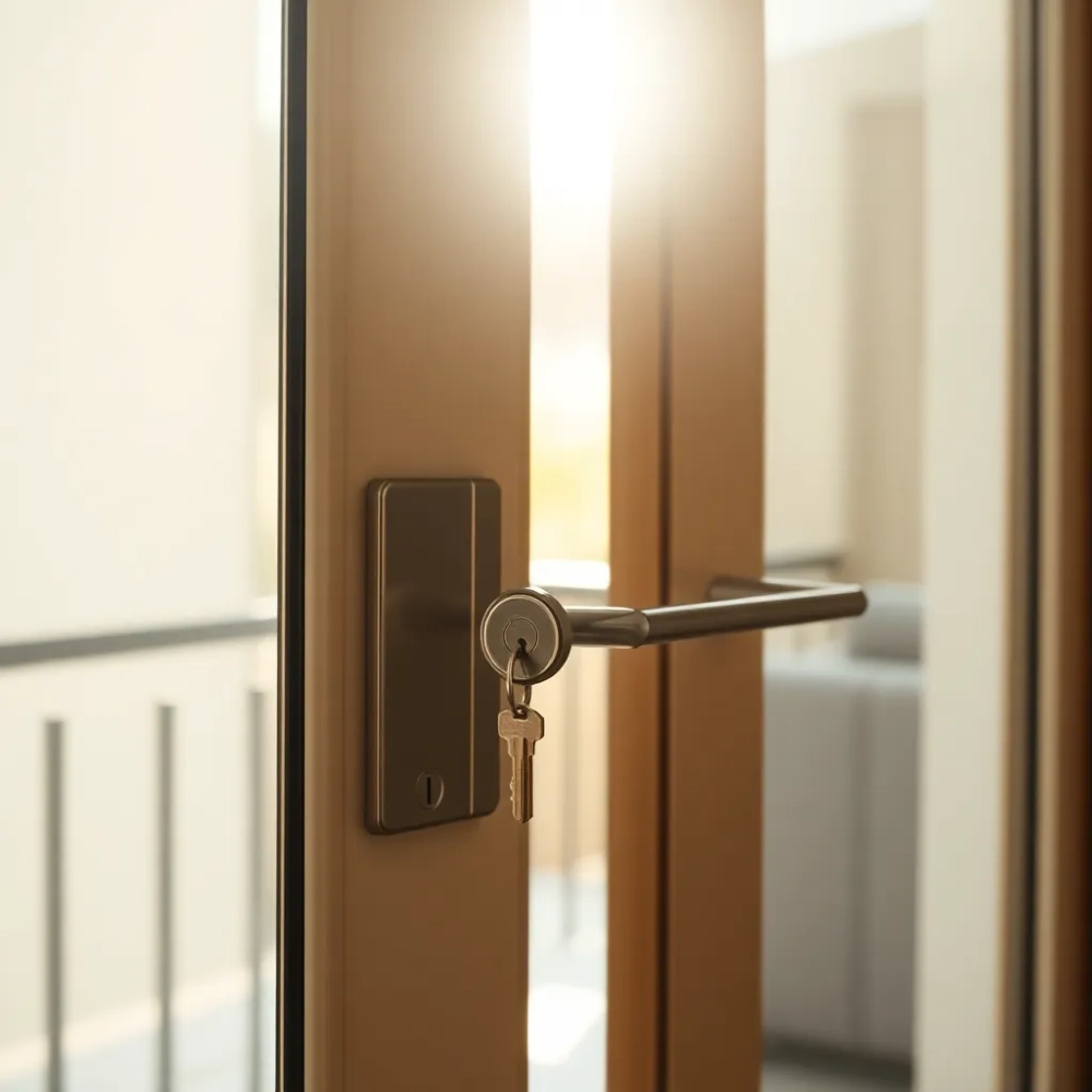 Drzwi balkonowe z zamkiem na klucz