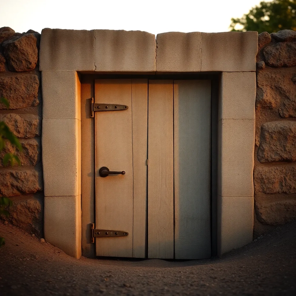 Drzwi do piwniczki betonowej