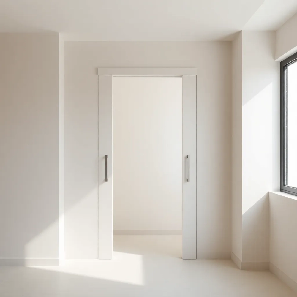 Drzwi przesuwne chowane w ścianę do łazienki