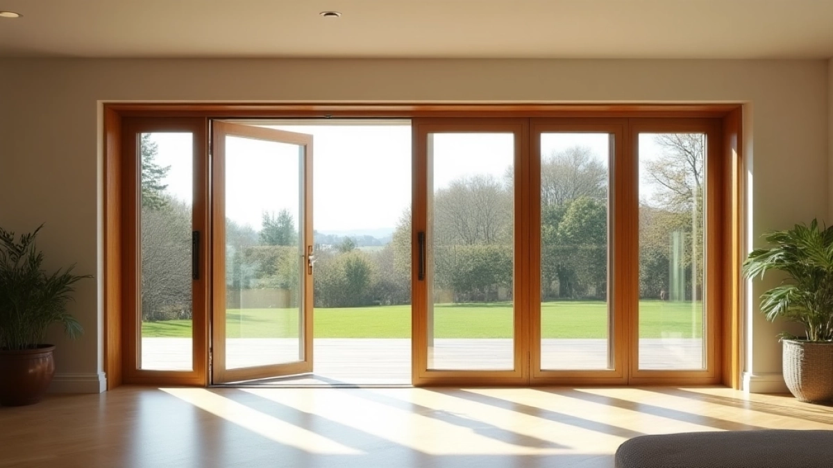 Drzwi tarasowe harmonijkowe dwuskrzydłowe