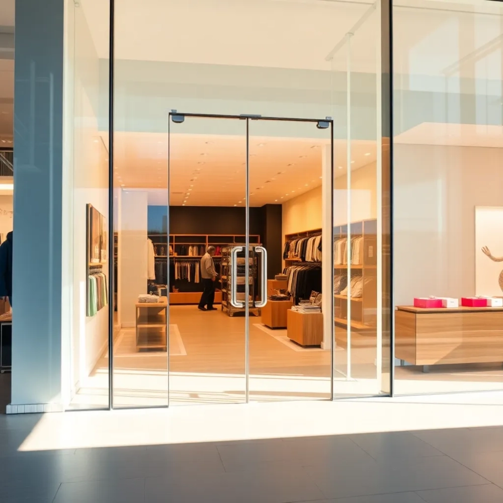 Drzwi wejściowe szklane do sklepu