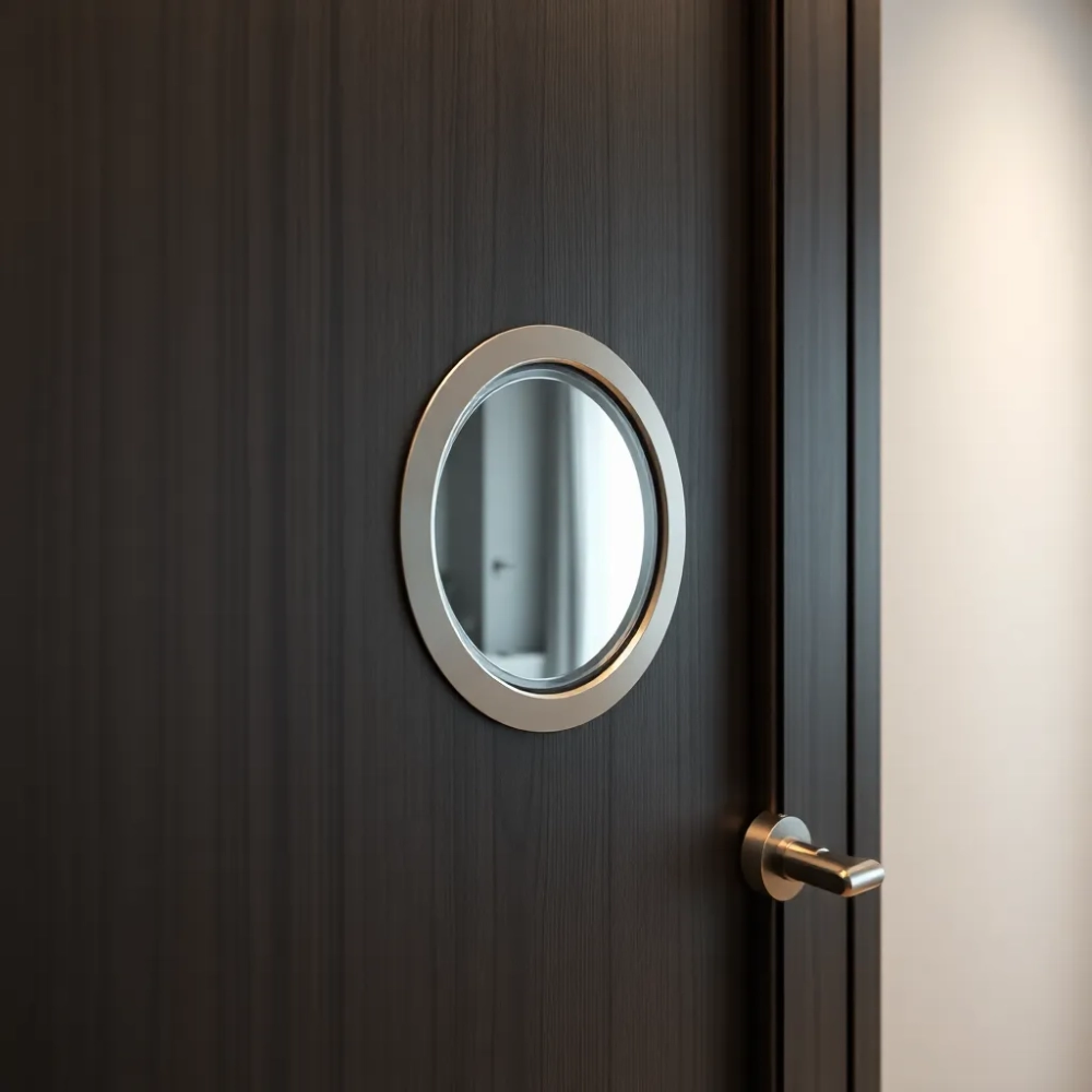 Drzwi wewnątrzklatkowe z wizjerem