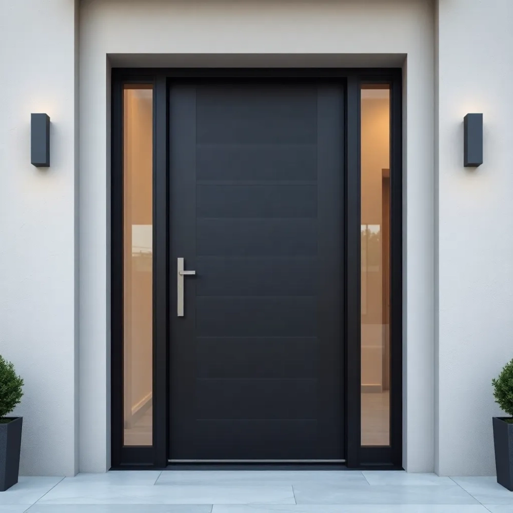 Drzwi zewnętrzne antracyt z czarnym