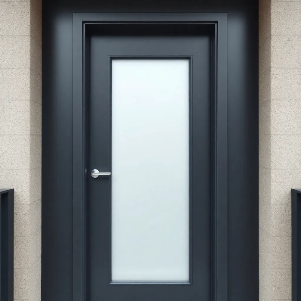 Drzwi zewnętrzne antracyt z szybą