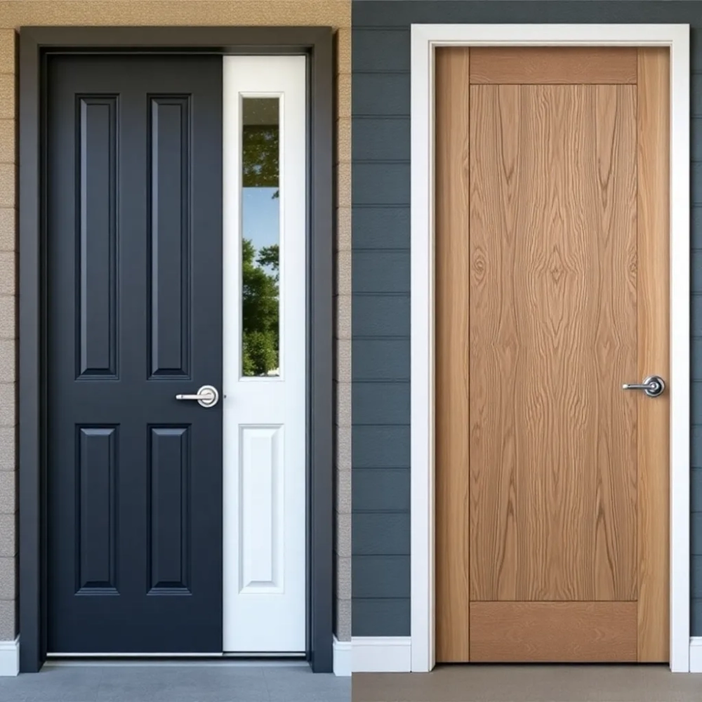 Drzwi zewnętrzne stalowe malowane czy okleina