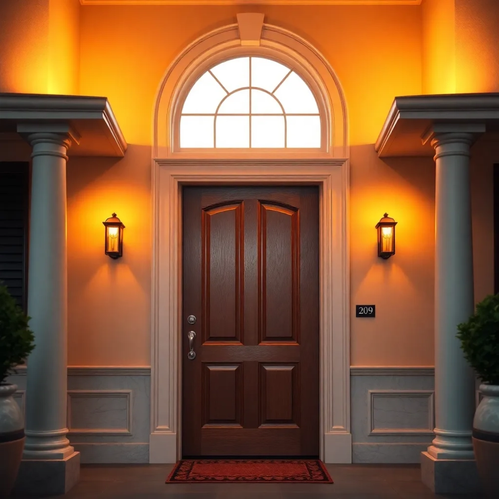 Drzwi zewnętrzne z naświetlem górnym