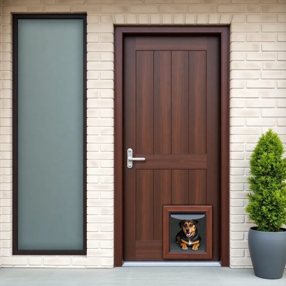 Drzwi zewnętrzne z wejściem dla psa