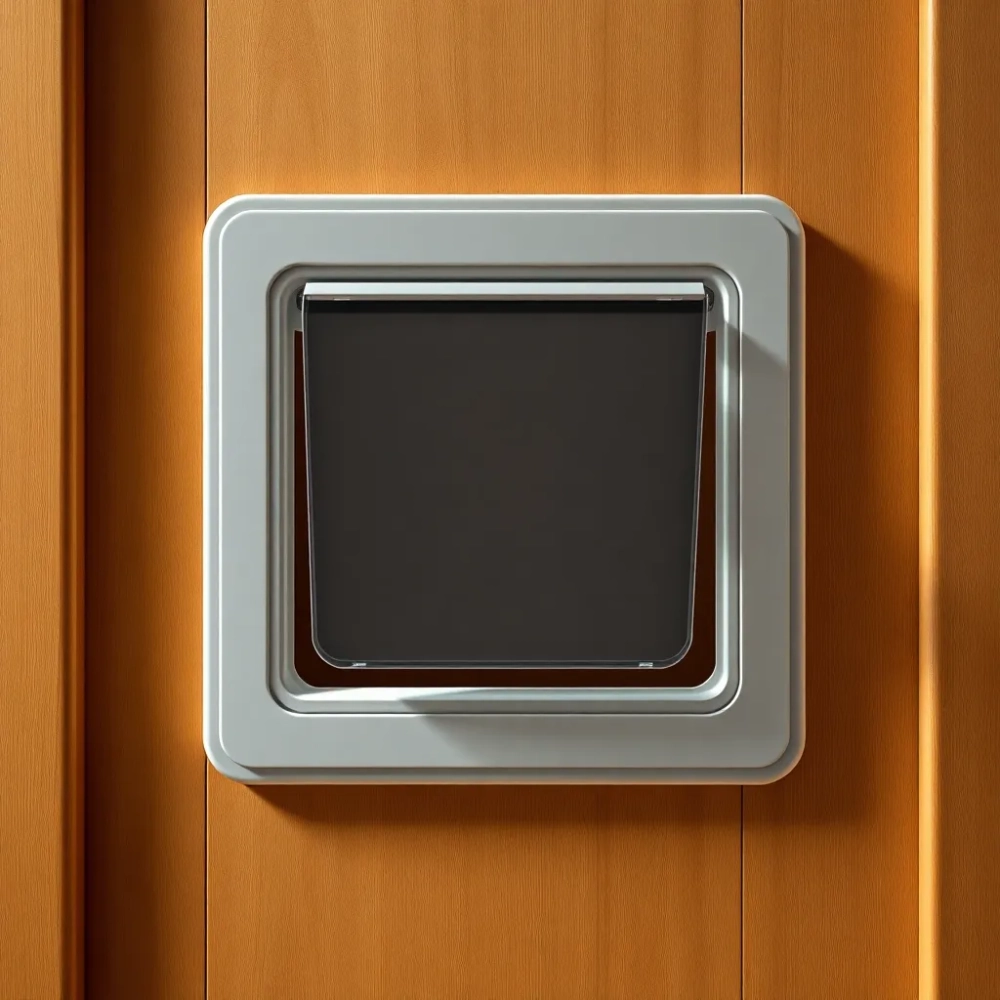 Drzwiczki dla kota w drzwiach