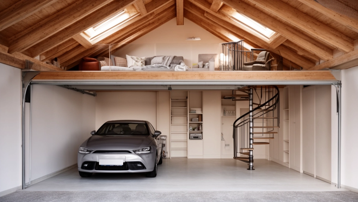 garaż z poddaszem mieszkalnym projekt