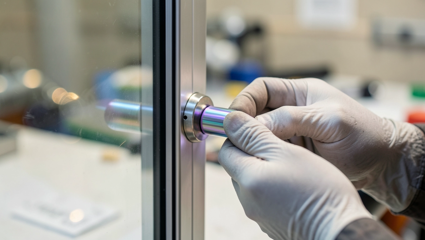 Konserwacja i wymiana blokad w drzwiach szklanych