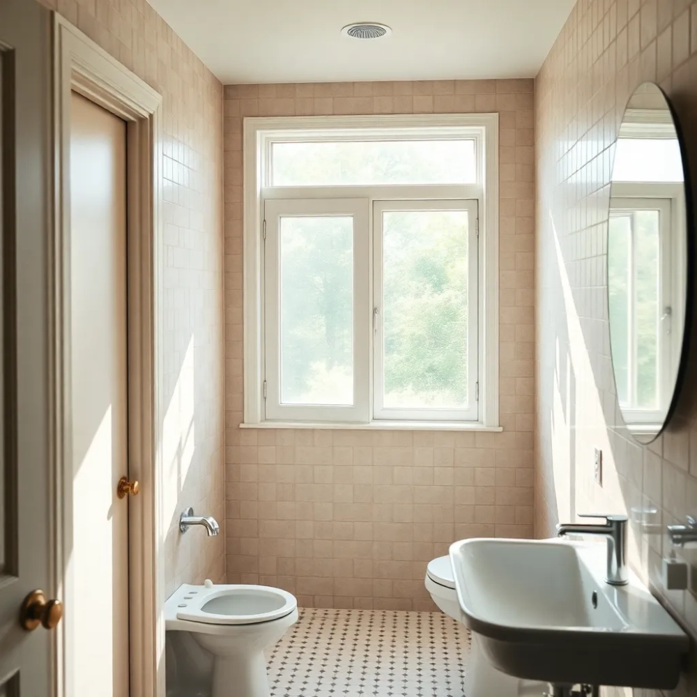 Łazienka z oknem na wprost drzwi