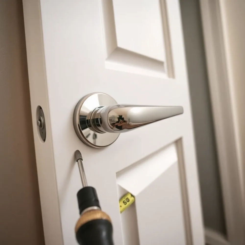 Montaż klamki do drzwi łazienkowych