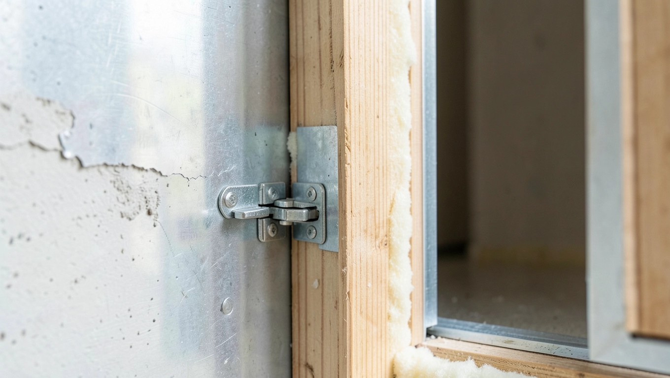 Montaż skrzydła drzwi piwnicznego w bloku