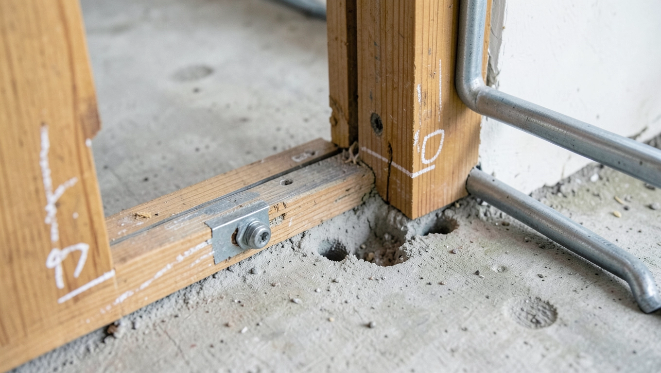 Montaż sztab y na drzwi piwnicy