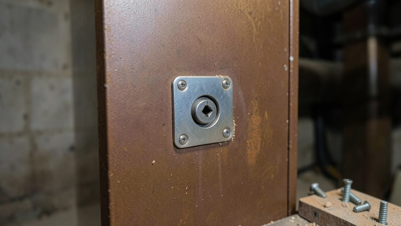 Montaż zamka nawierzchniowego w piwnicy