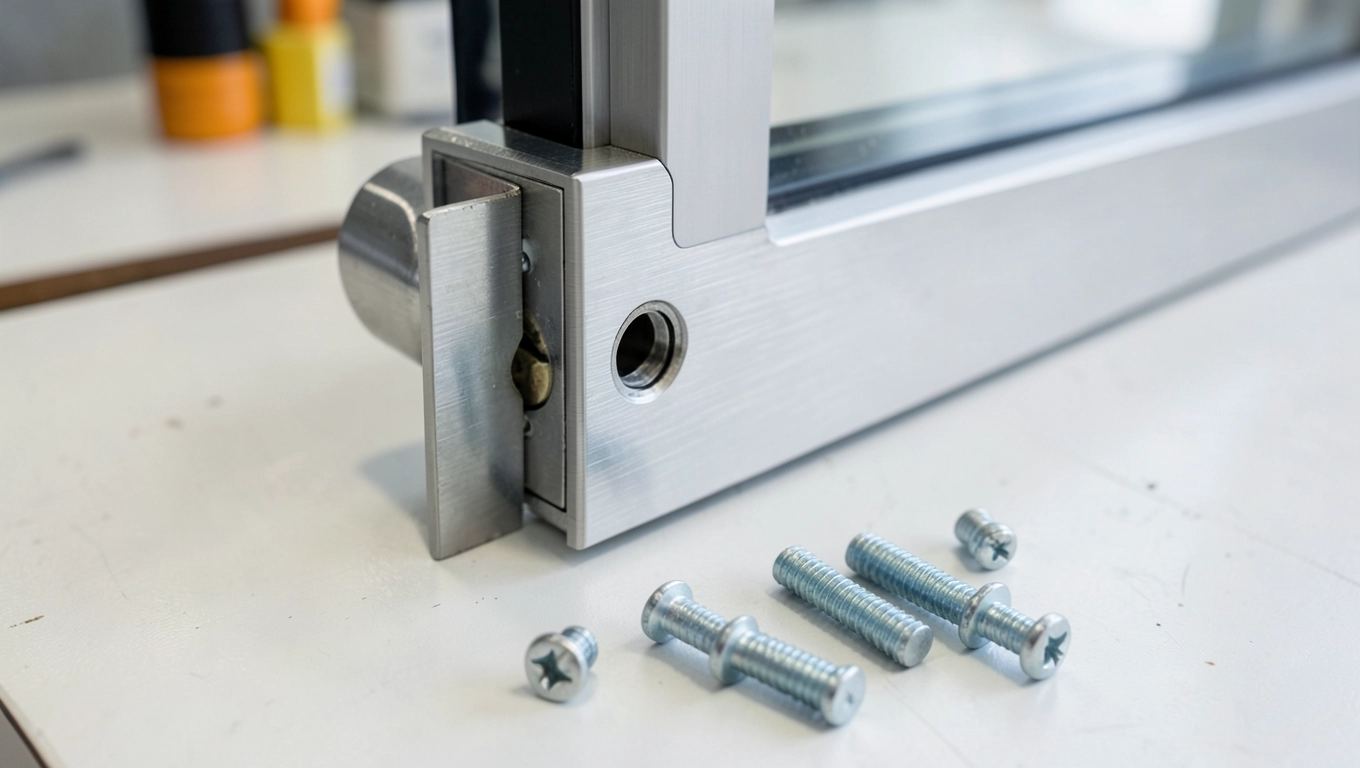 Montaż zamka w drzwiach przesuwnych