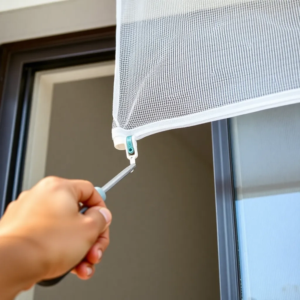 Moskitiera na drzwi balkonowe na zawiasach montaż