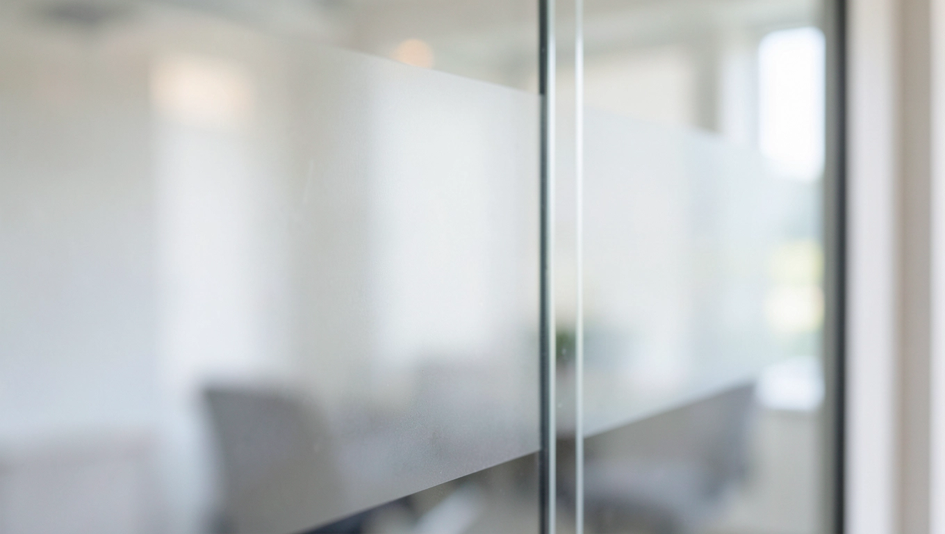 naklejki blokujące widoczność na drzwiach szklanych