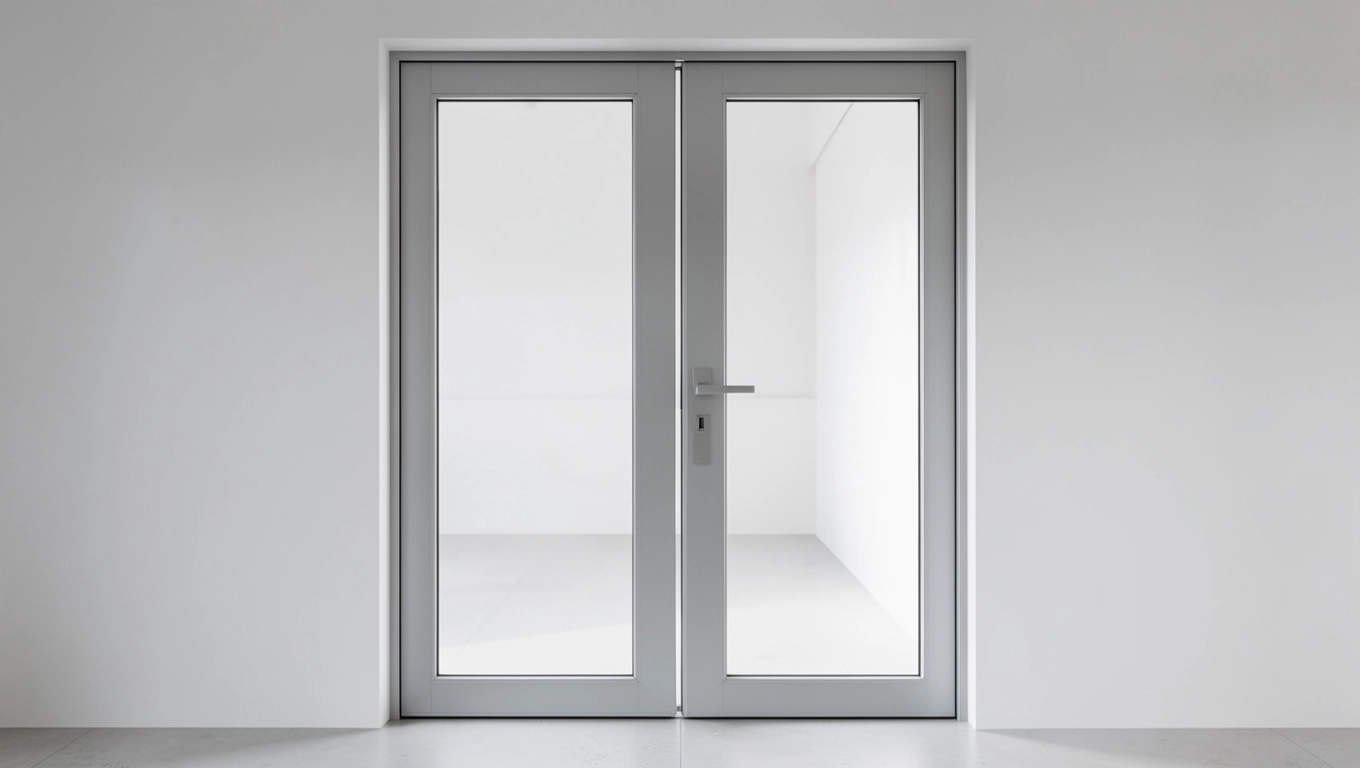 Ościeżnica aluminiowa do drzwi dwuskrzydłowych szklanych