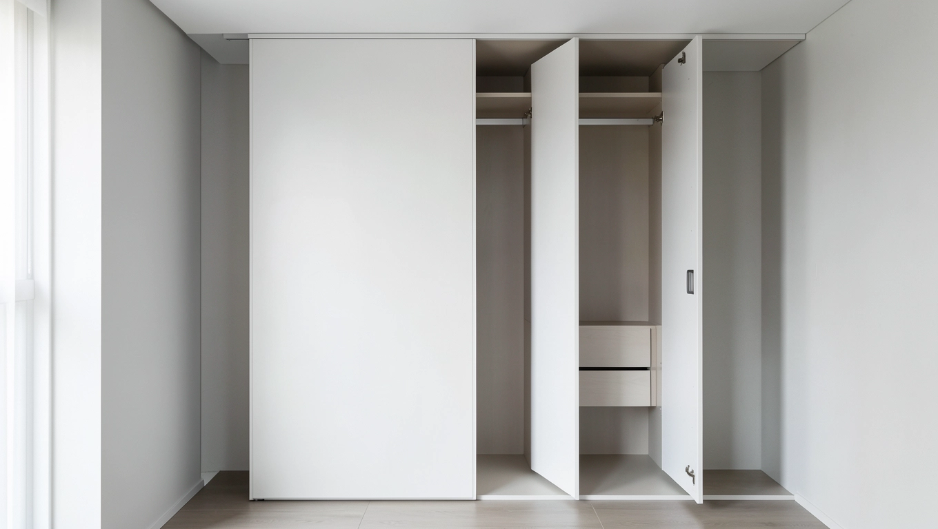 Oszczędność miejsca drzwiami do garderoby harmonijkowymi