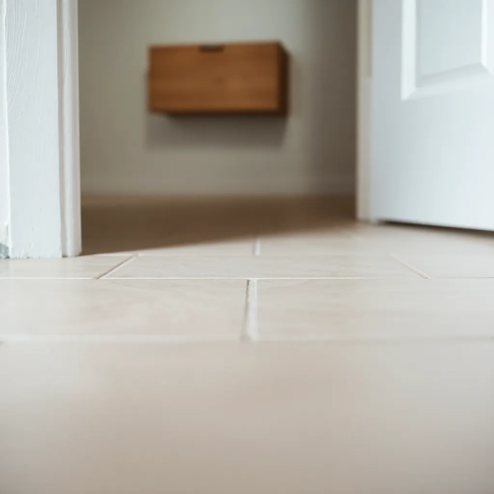 Połączenie płytek z panelami w drzwiach