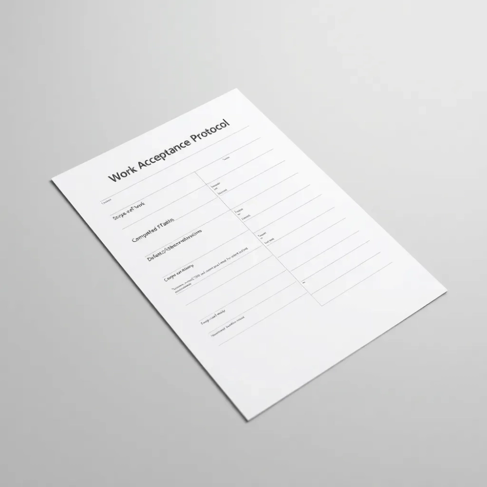 Protokół odbioru prac wzór