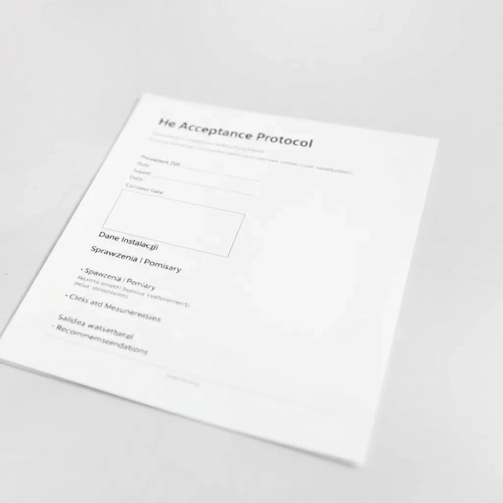 Protokół odbioru rekuperacji wzór