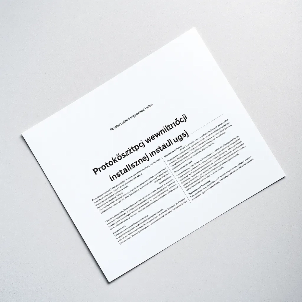 Protokół szczelności wewnętrznej instalacji gazowej wzór