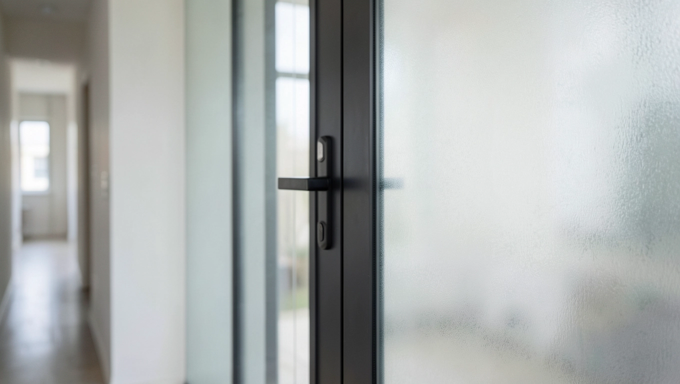 Prywatność w drzwiach szklanych - folia matowa