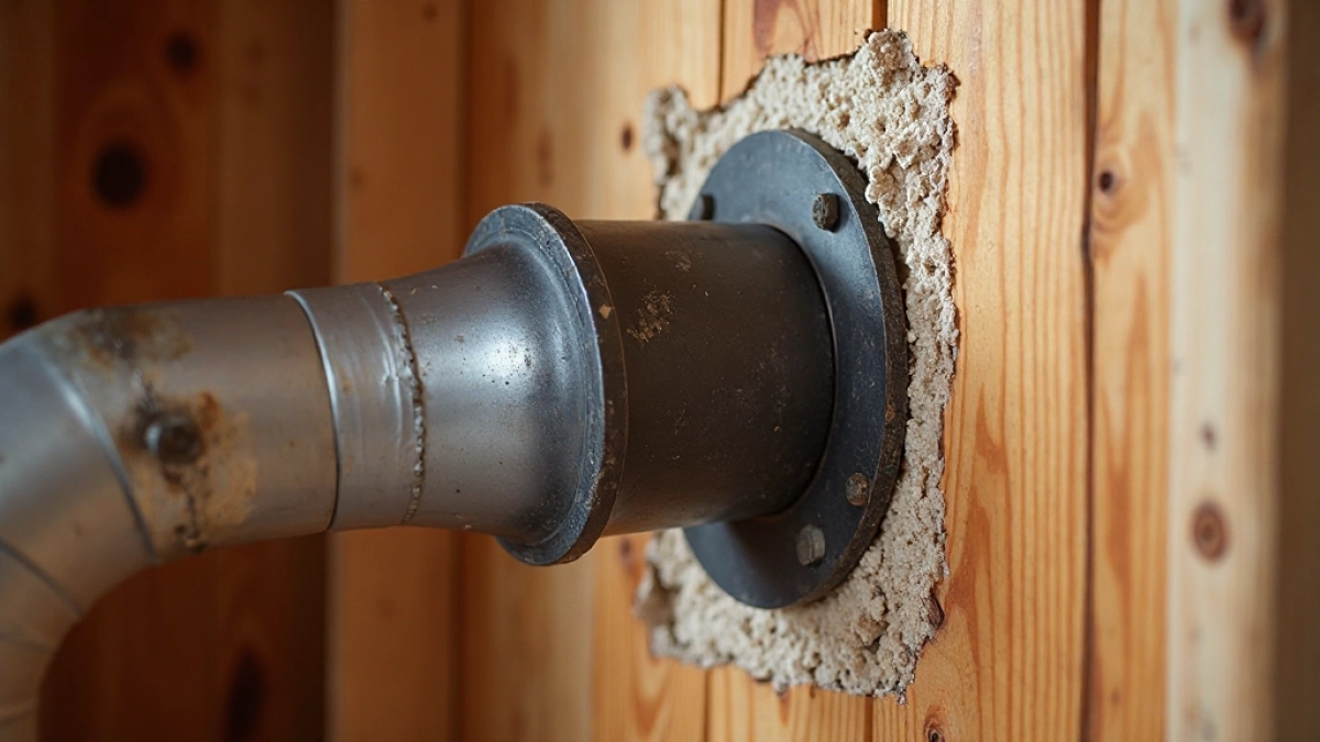 Przejście komina przez ścianę drewnianą