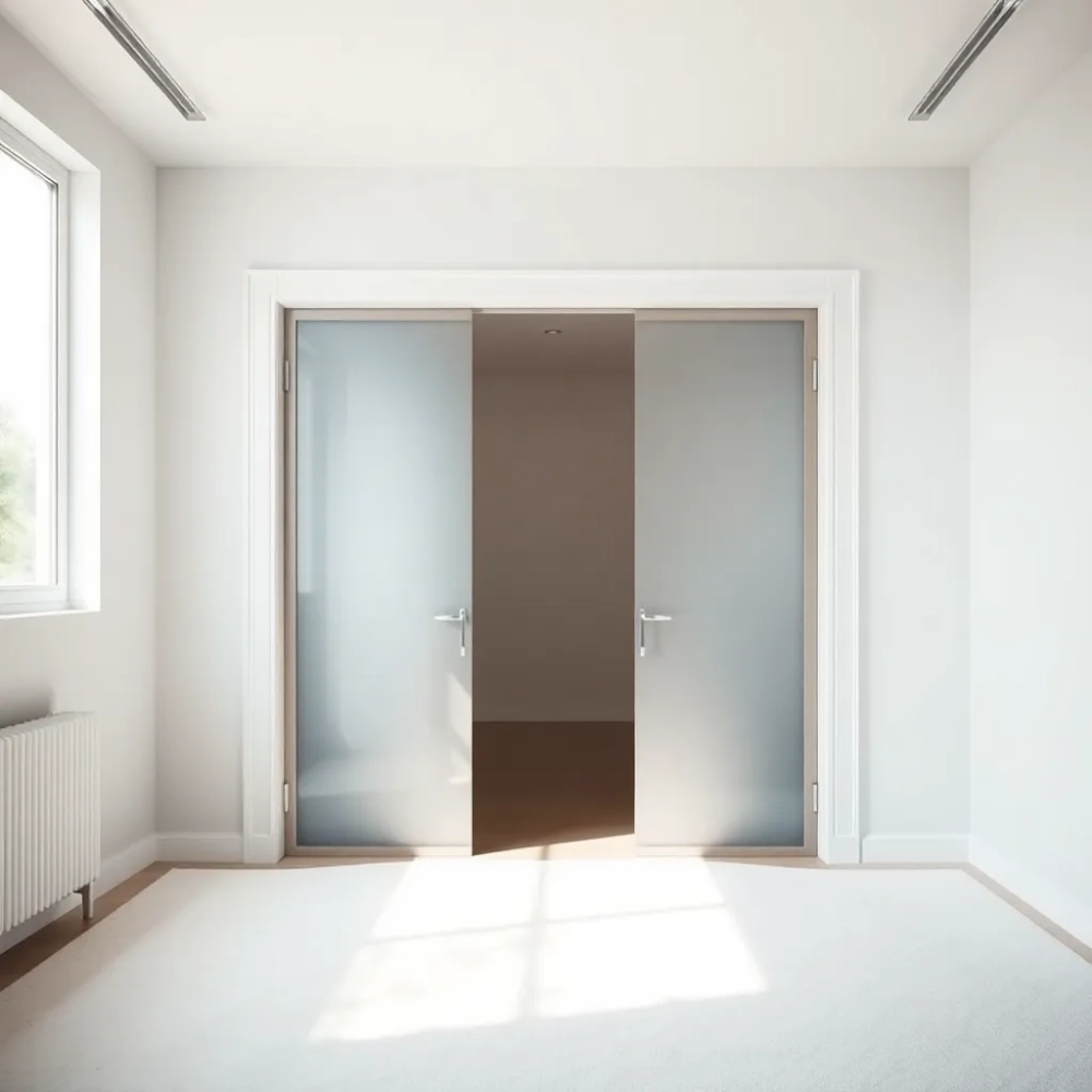 Przeszklone drzwi do sypialni