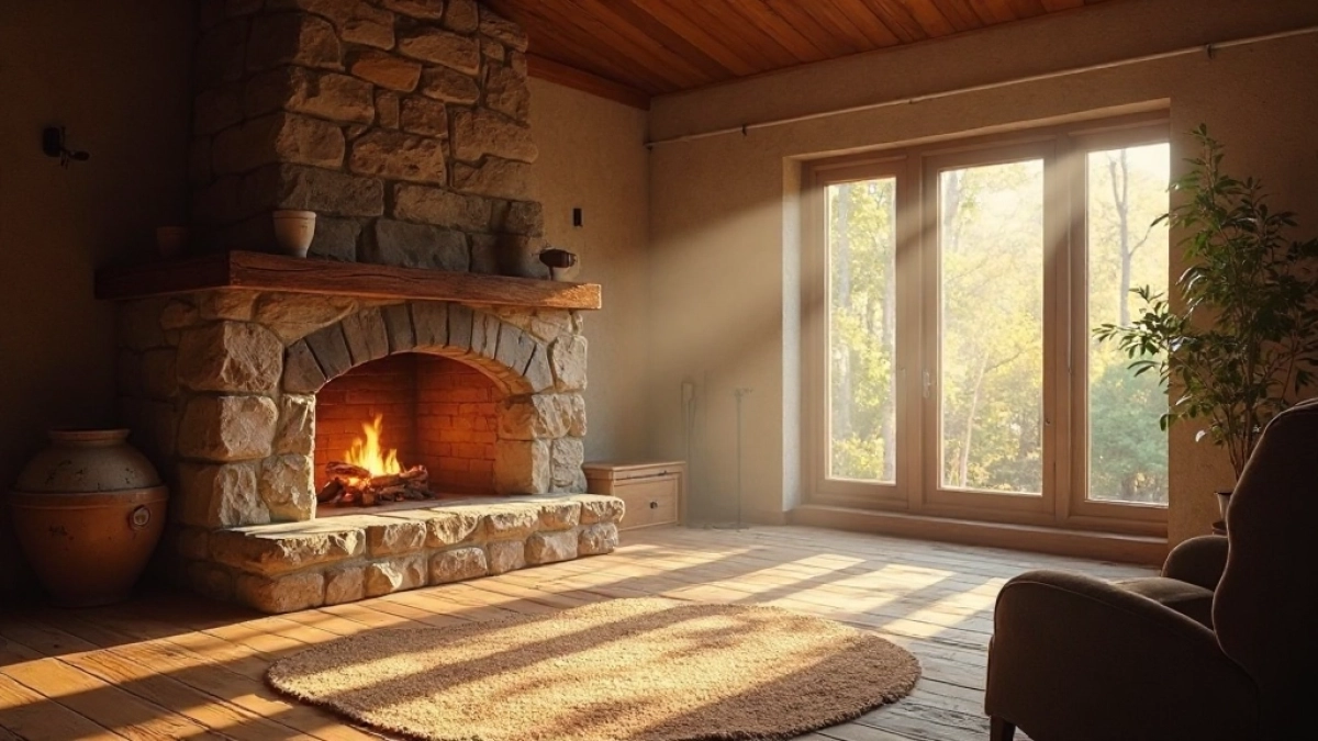 Rozprowadzenie ciepła z kominka bez turbiny