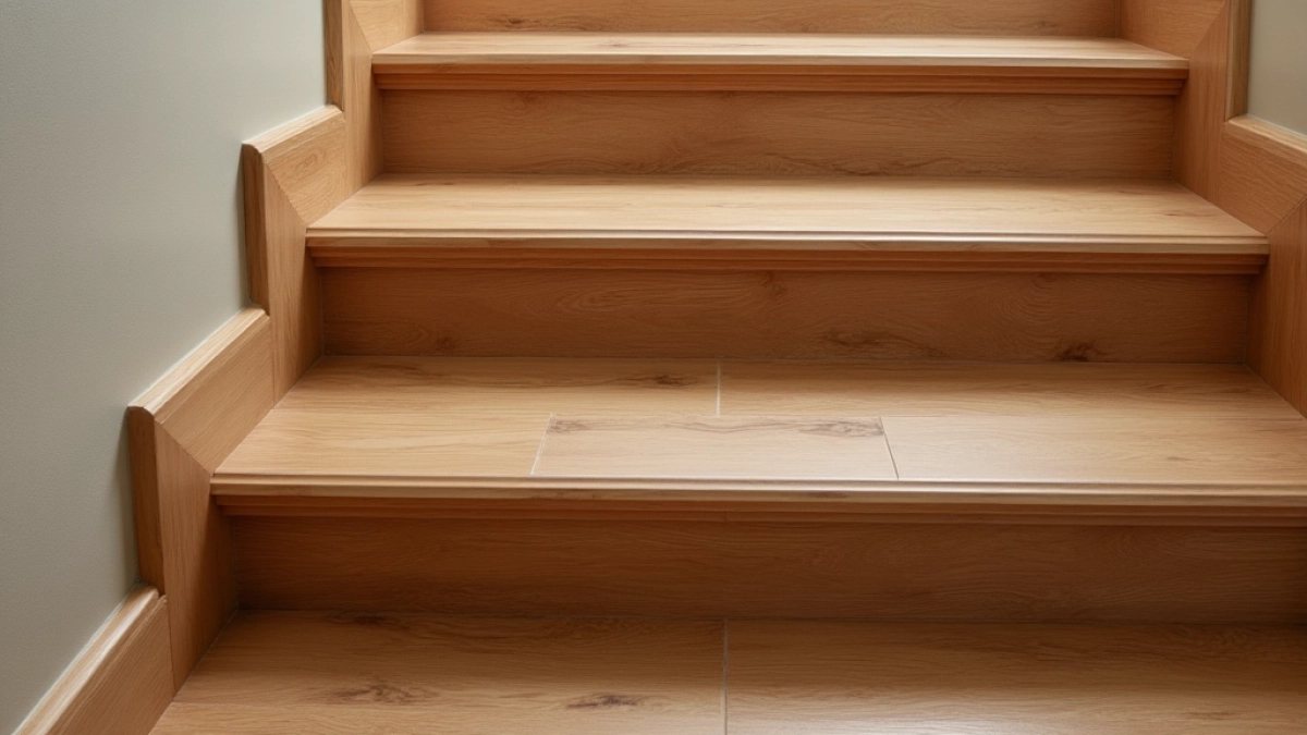 Schody z płytek drewnopodobnych