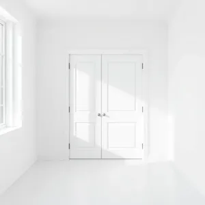 Białe drzwi do białych ścian