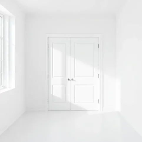 Białe drzwi do białych ścian
