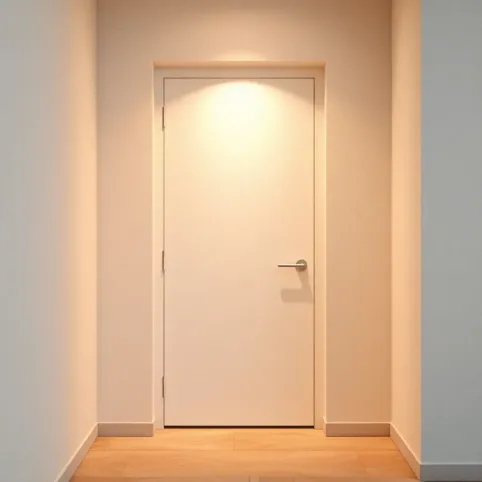 Białe drzwi wejściowe do mieszkania w bloku