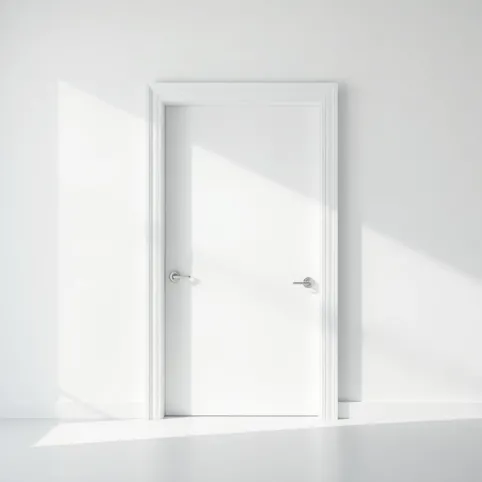 Białe drzwi z ościeżnicą