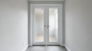 biale szklane drzwi do wiatrolapu