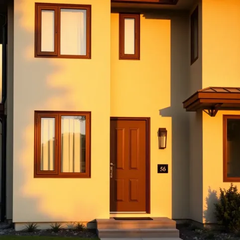 Brązowe okna jakie drzwi