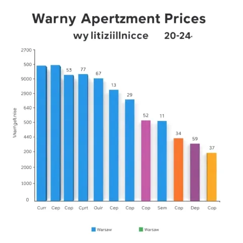 Ceny mieszkań Warszawa wykres dzielnice 2024