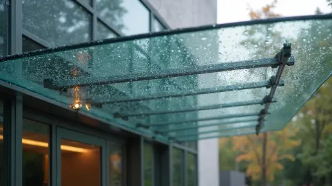 daszek szklany nad drzwi