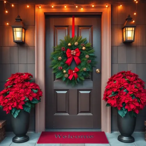 Dekoracja drzwi wejściowych na Boże Narodzenie