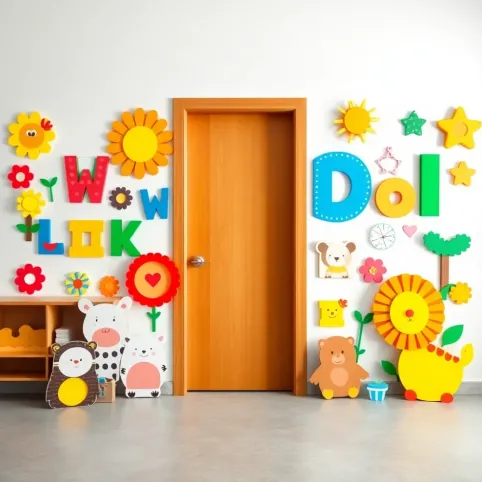 Dekoracje na drzwi przedszkolne do druku