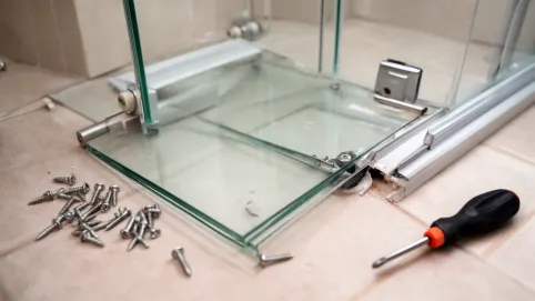 demontaż drzwi kabiny prysznicowej